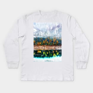 Foggy Forest Lake Reflection. For Foggy Forest Lovers. Kids Long Sleeve T-Shirt